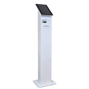 Een moderne kiosk op een zonnige dag in het park.